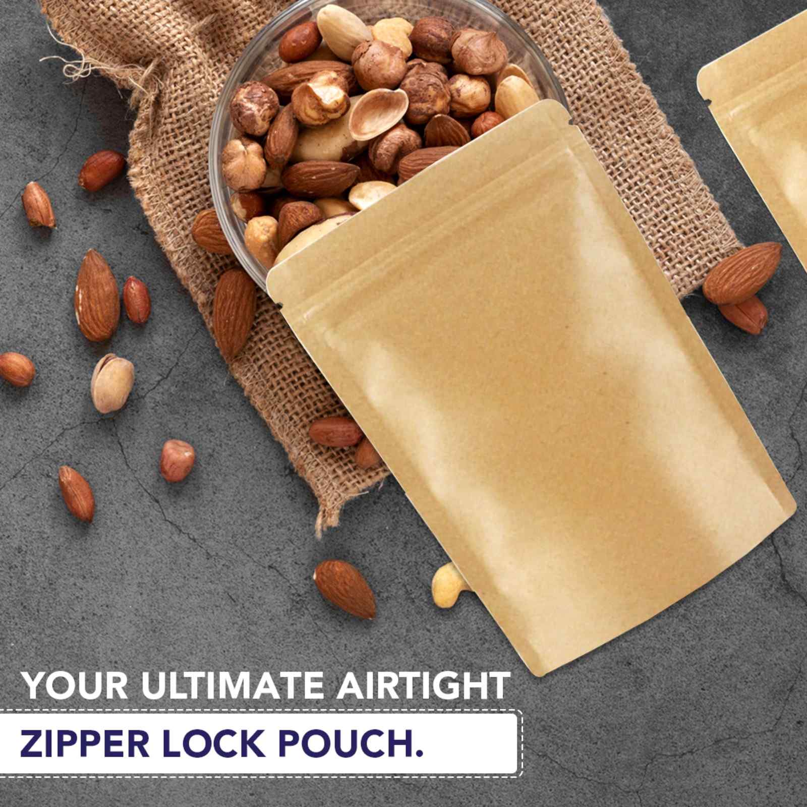Both Side Kraft Paper Stand Up Zipper Pouch - Image 9