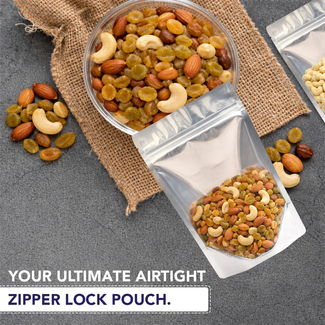 Clear /Gloss Silver Stand Up Zipper Pouch - Image 18