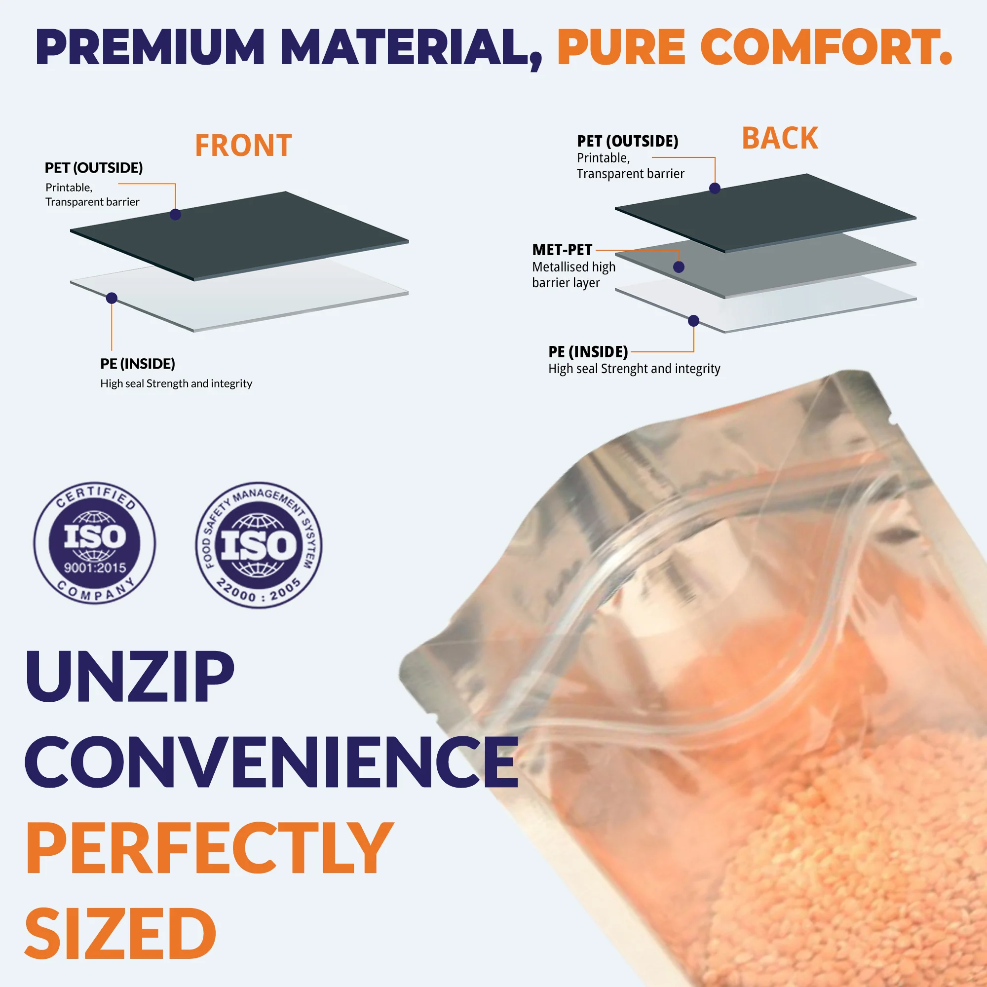 Clear /Gloss Silver Stand Up Zipper Pouch - Image 30