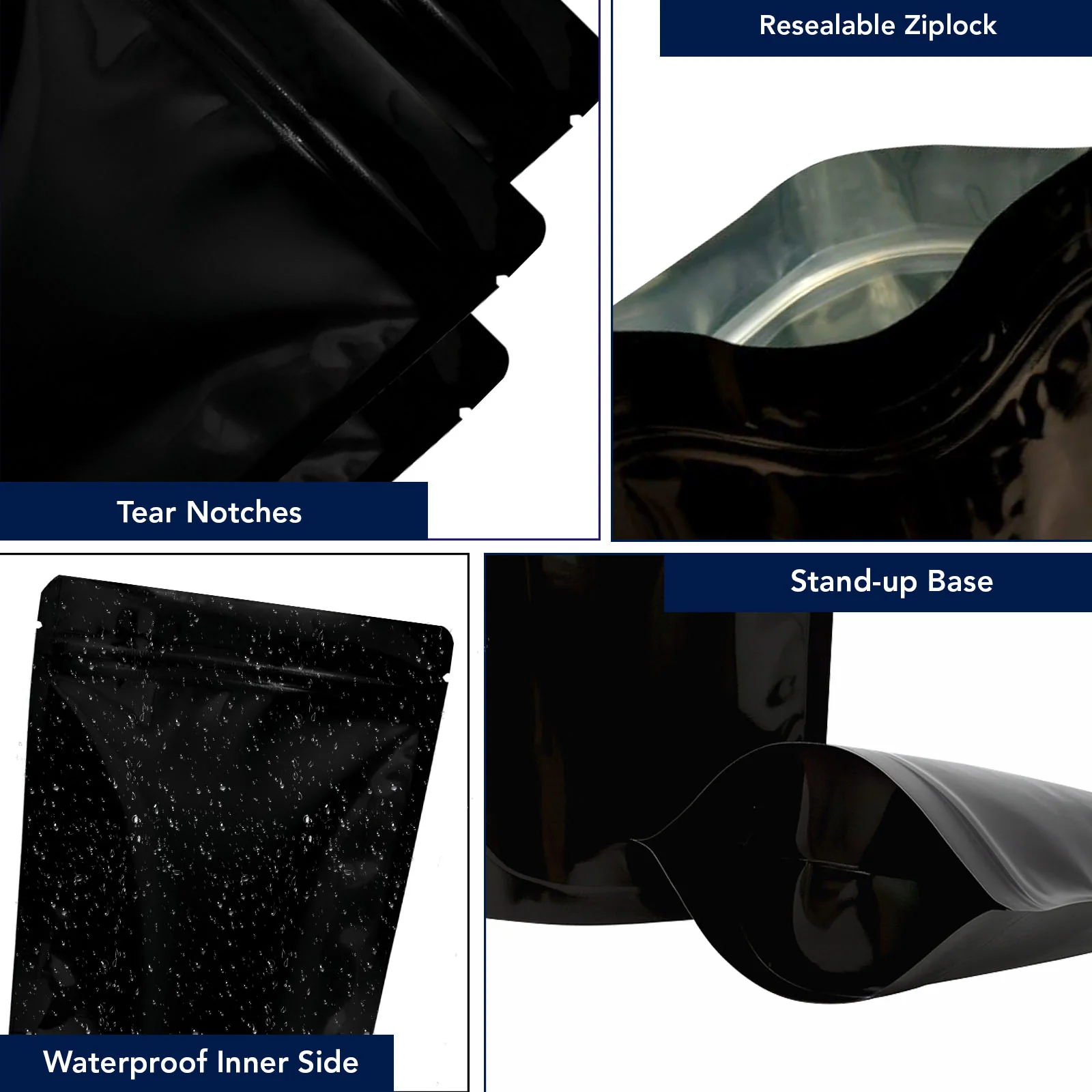 Both Side Gloss Black Stand Up Zipper Pouch - Image 42