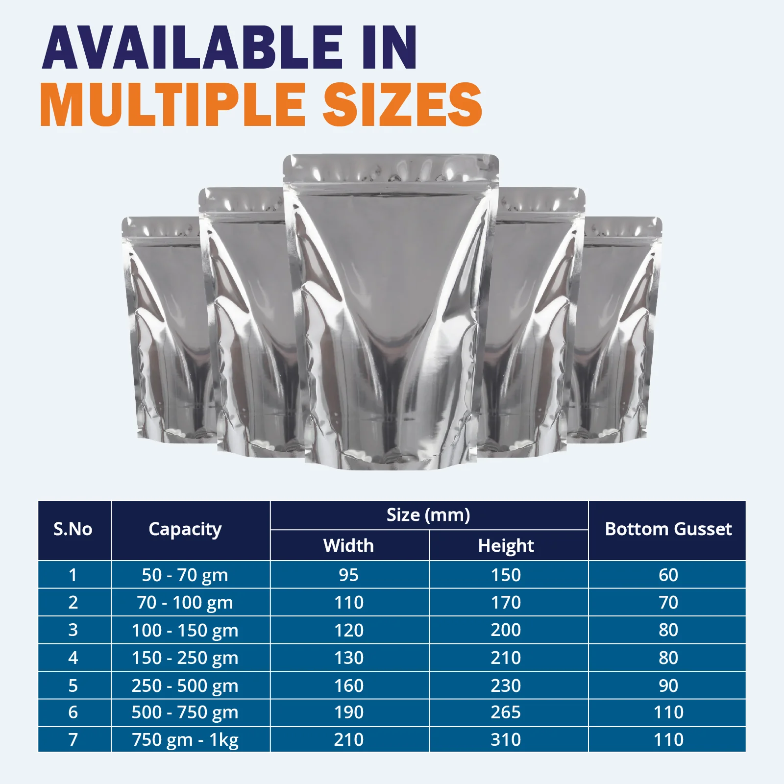 Both Side Gloss Silver Stand Up Zipper Pouch - Image 48