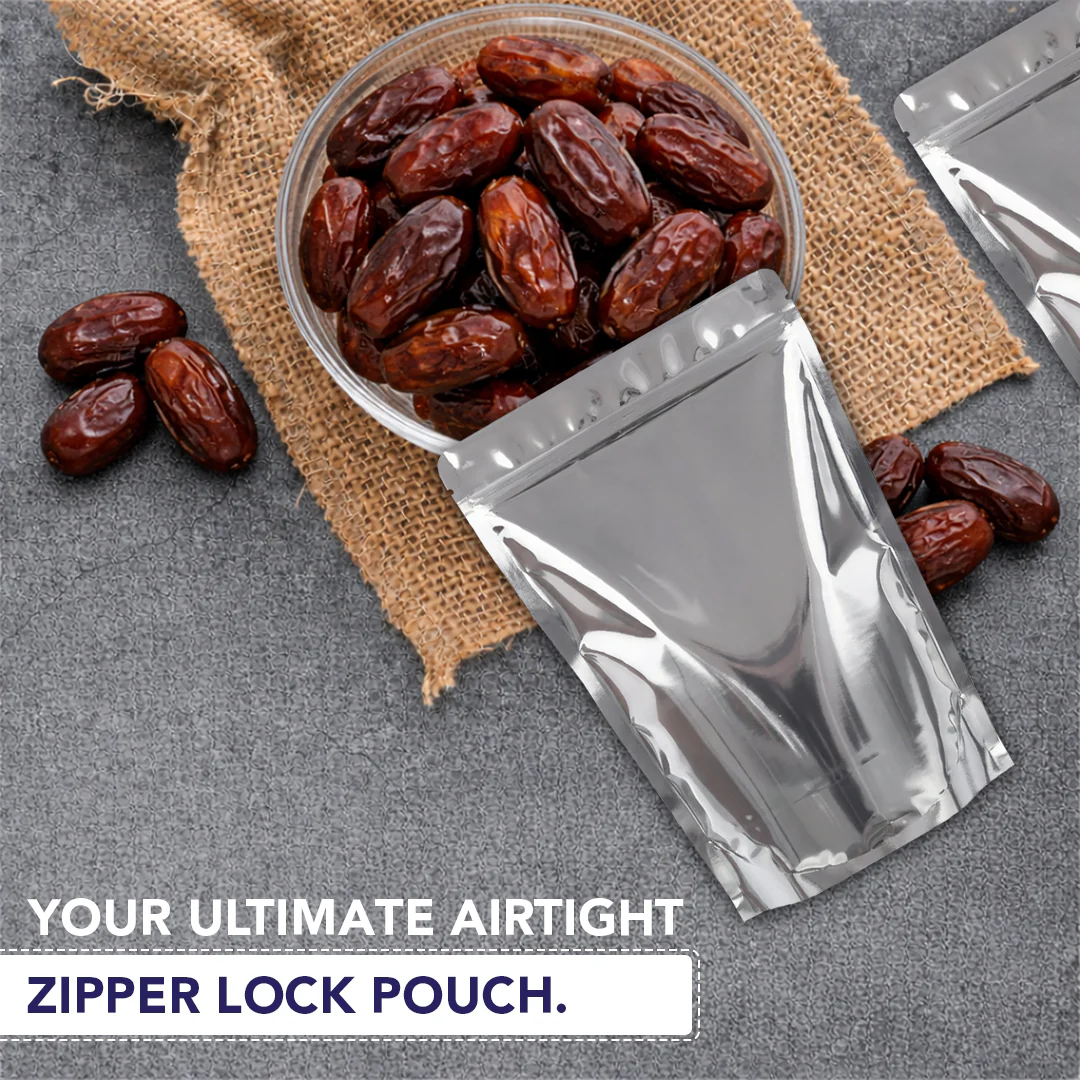 Both Side Gloss Silver Stand Up Zipper Pouch - Image 9