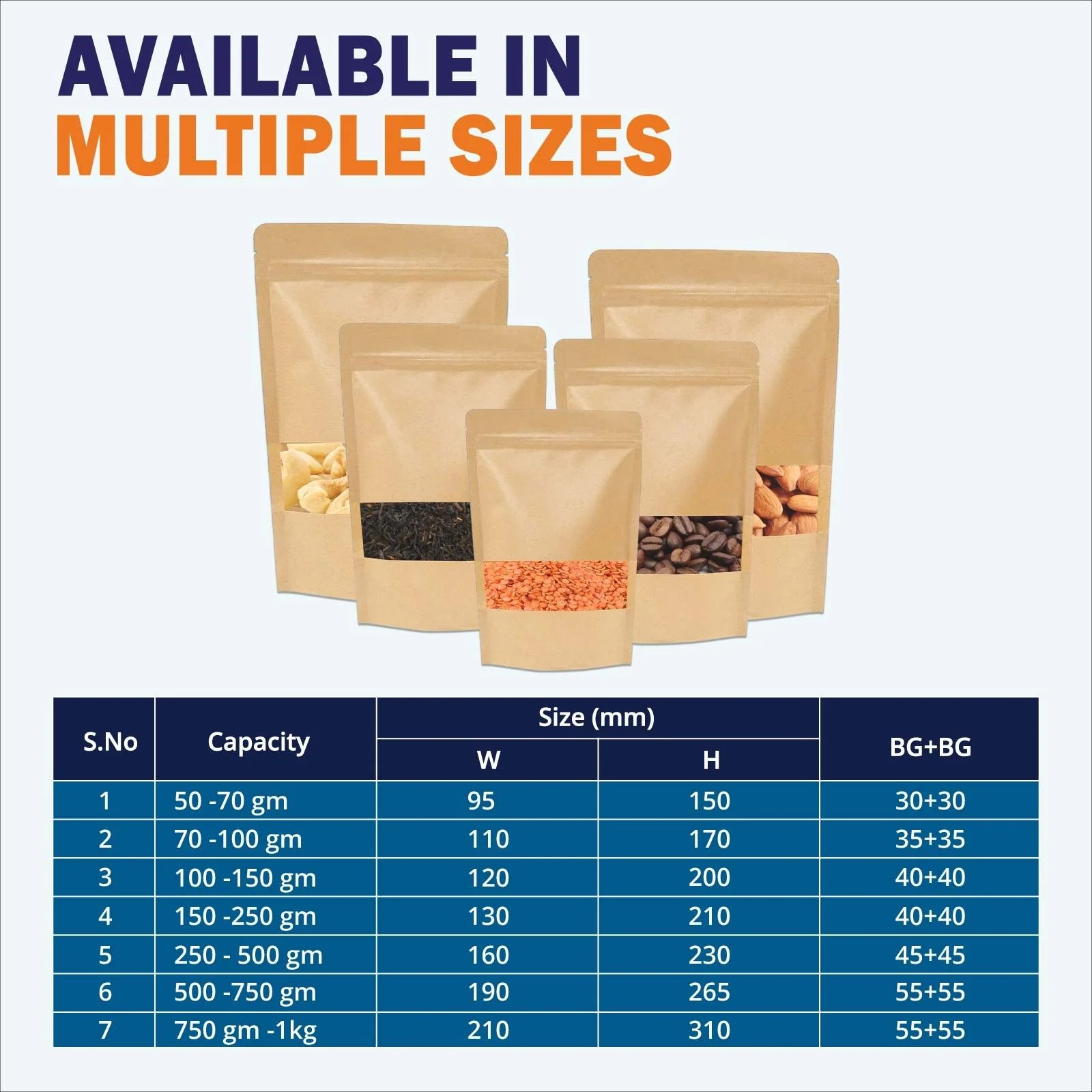 Kraft Paper Stand Up Zipper Pouch With Window - Image 50