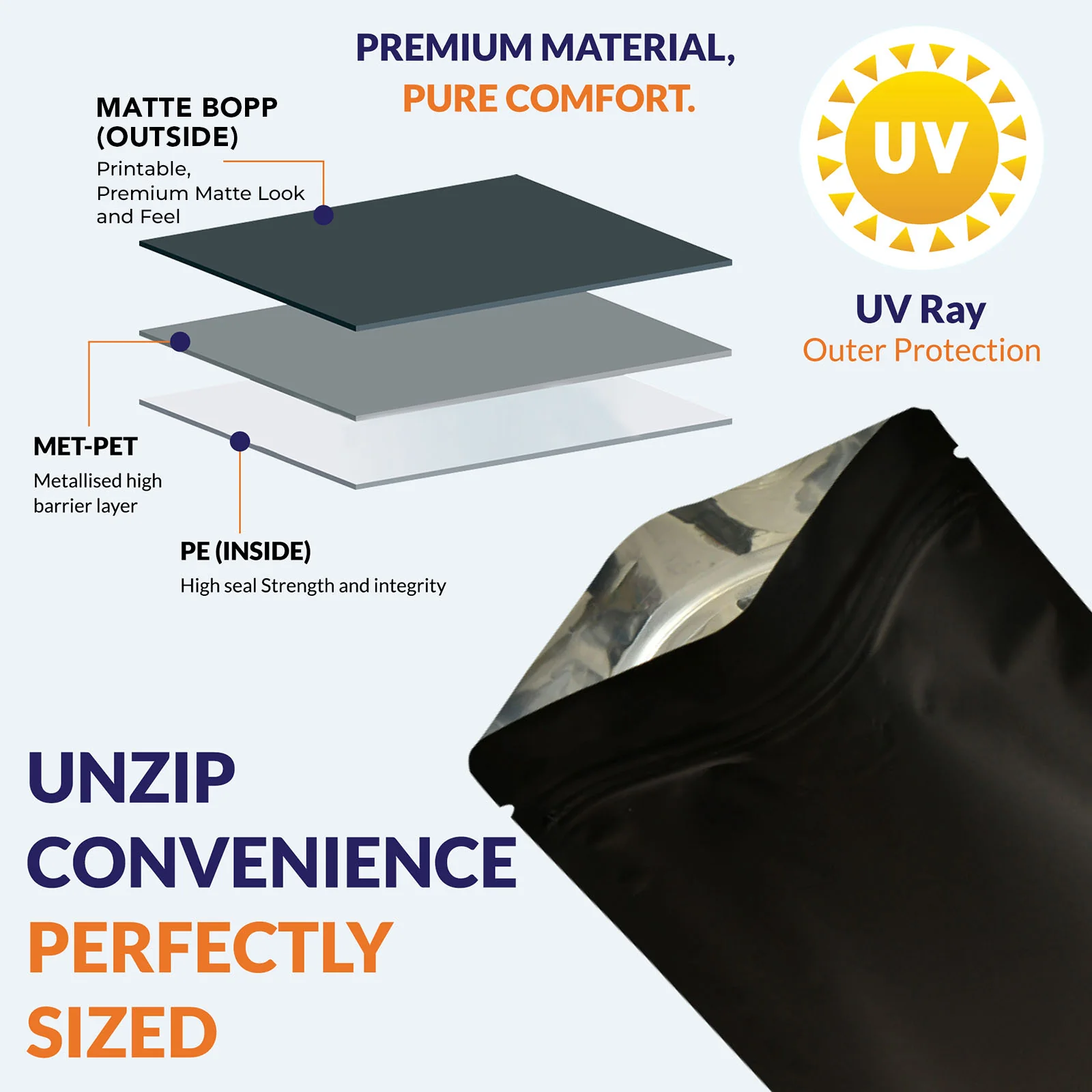 Both Side Matte Black Stand Up Zipper Pouch - Image 38