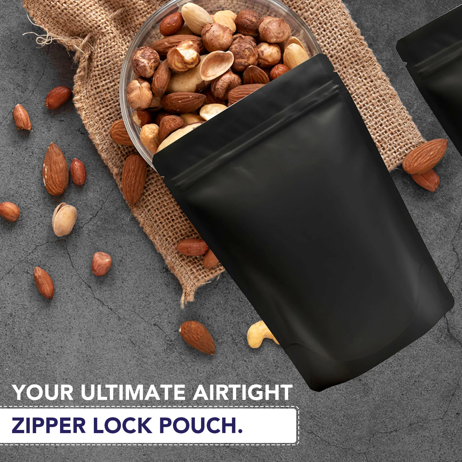 Both Side Matte Black Stand Up Zipper Pouch - Image 9