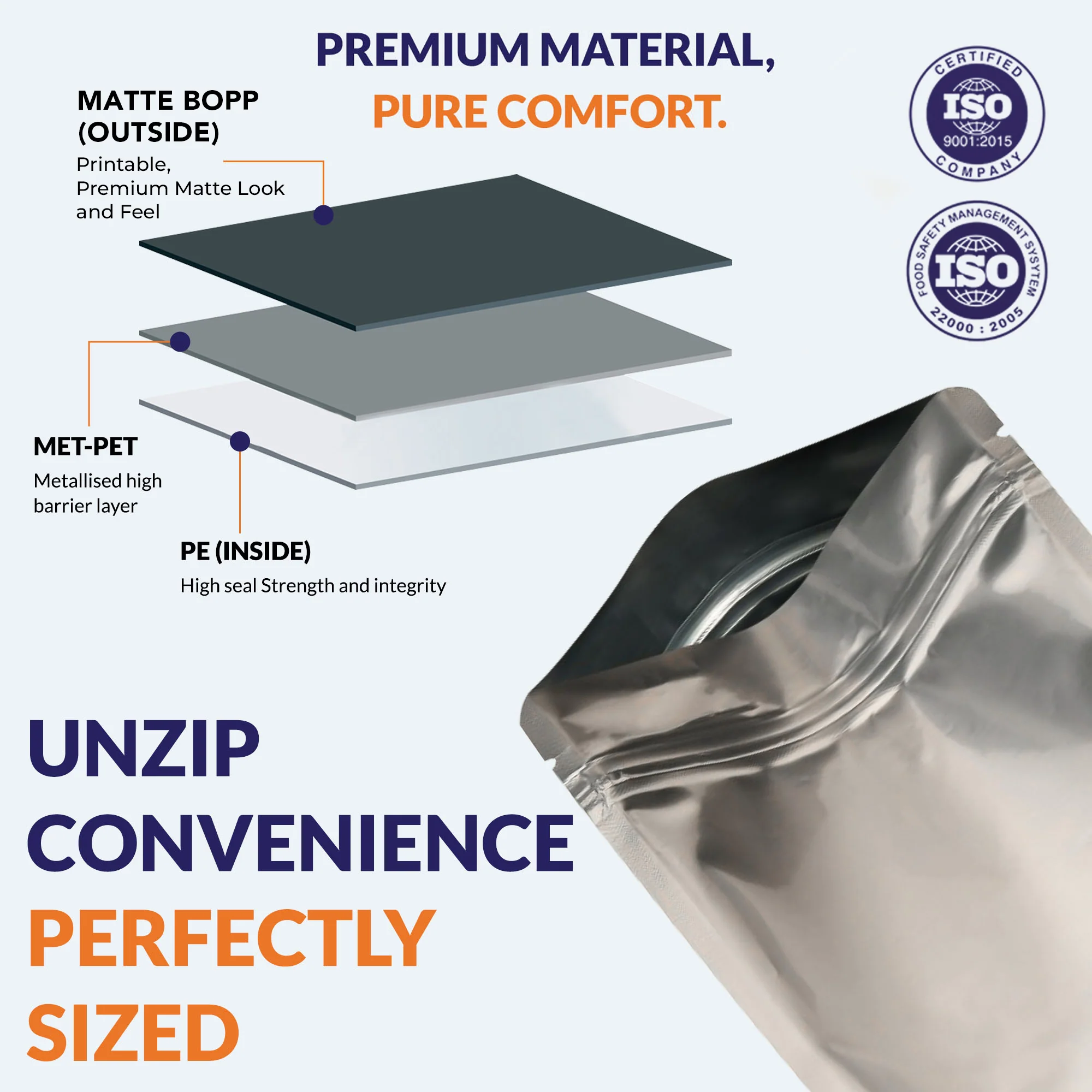 Both Side Matte Silver Stand Up Zipper Pouch - Image 46