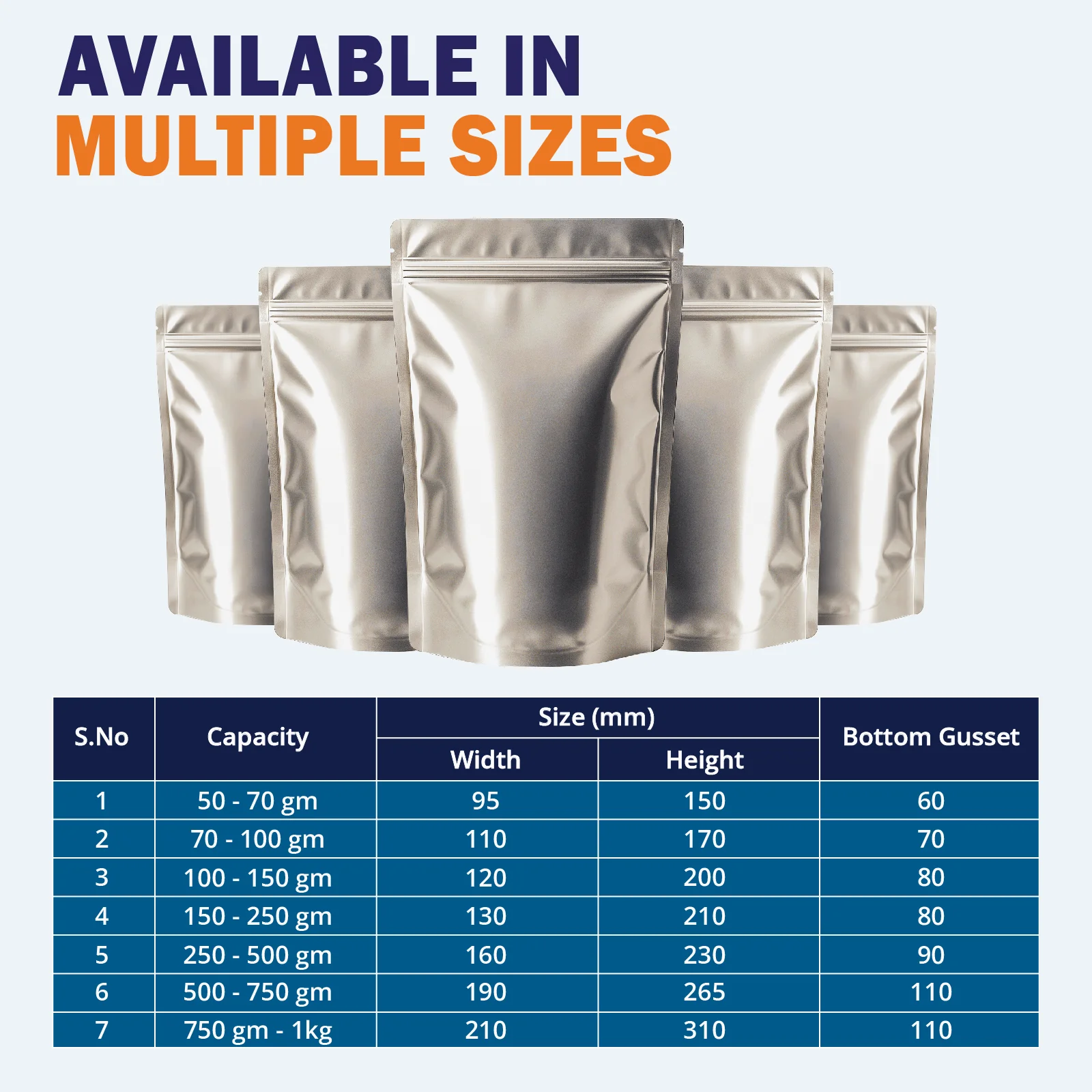 Both Side Matte Silver Stand Up Zipper Pouch - Image 48